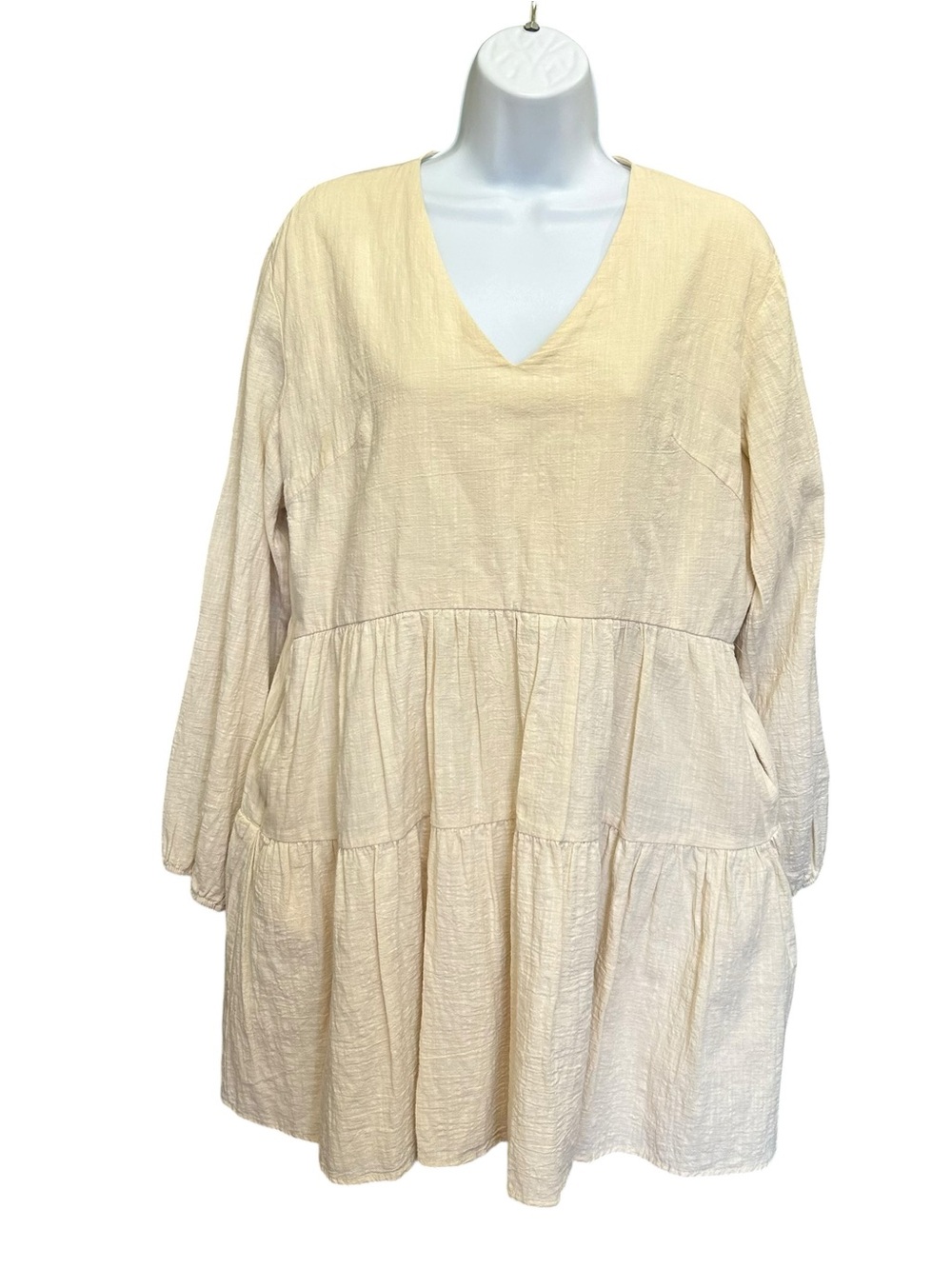 Fancyinn London Lined Pockets Cotton Blend Long Sleeve Dress Size L